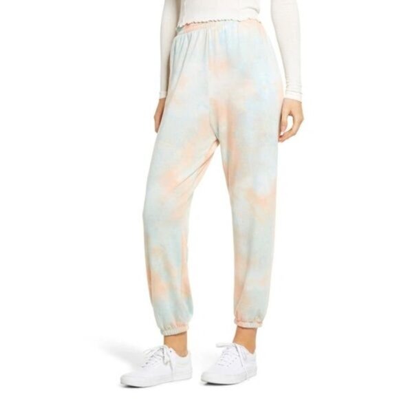 NWT BP Tie Dye Joggers Sweatpants In Blue Pink Tie Dye Sz S - Picture 1 of 12